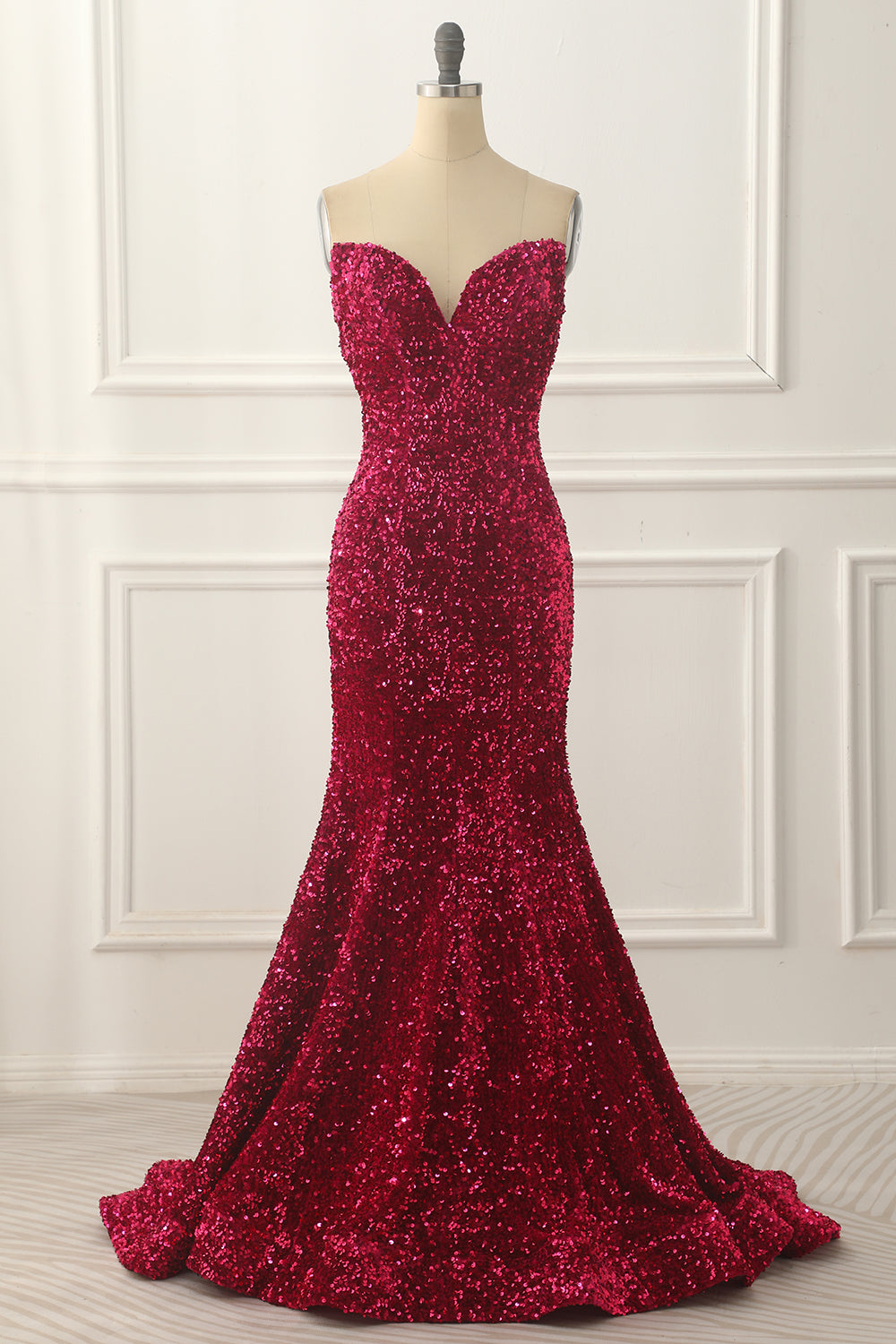 Luolandi Mermaid Sequin Long Prom Dress Off Shoulder Sparkly Evening Dress